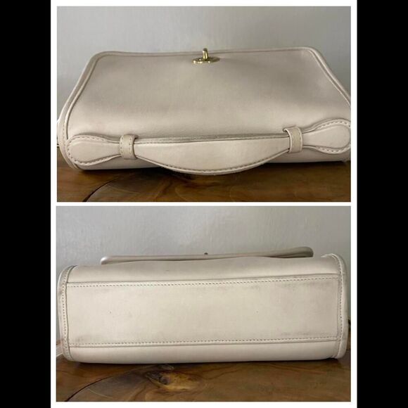 COACH Vintage Court Satchel Cream/Bone Brass Crossbody Leather Bag 9870 - Picture 4 of 13